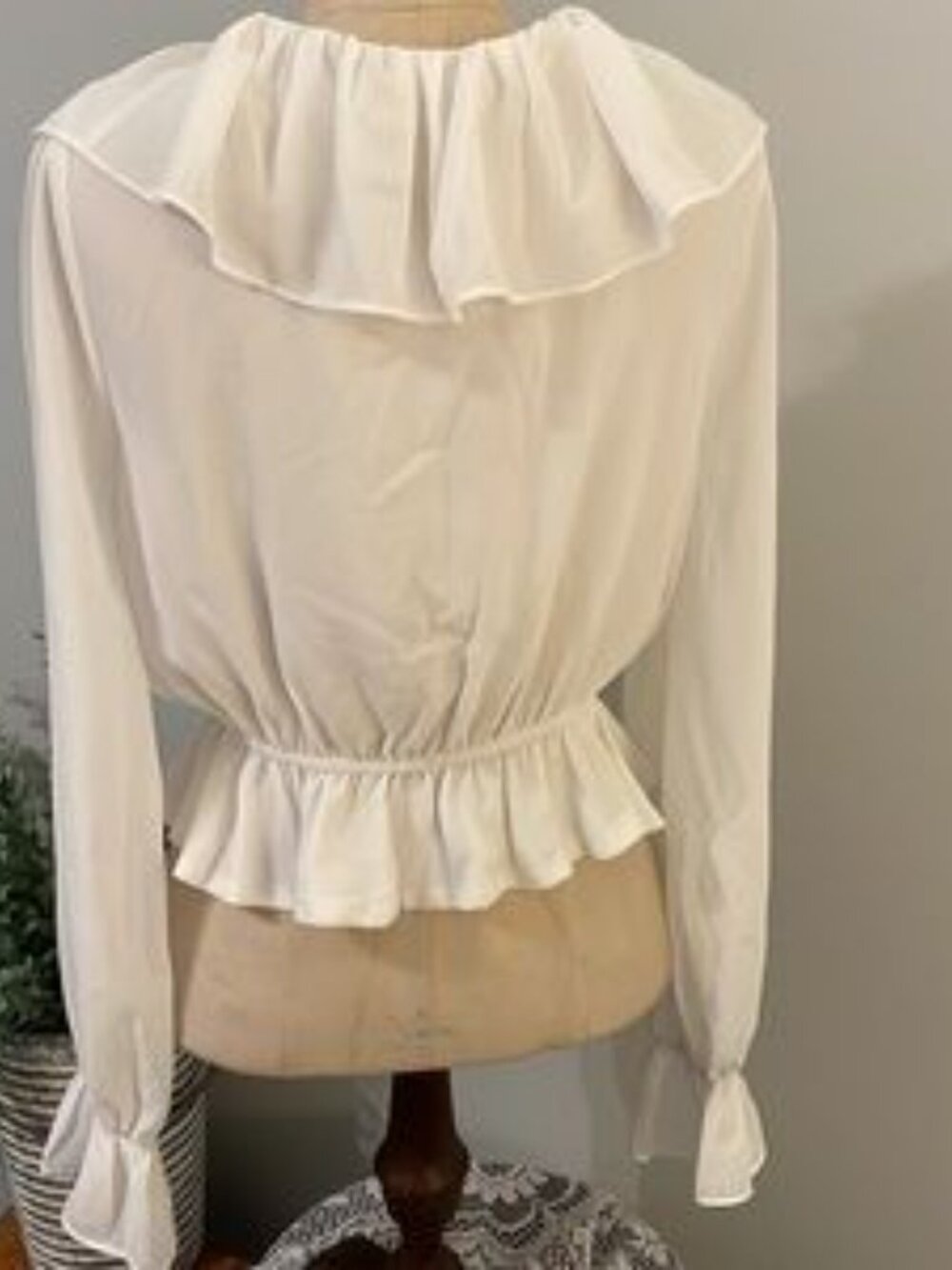 White Ruffle Crop Top - Picture 3 of 3